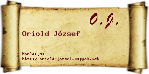 Oriold József névjegykártya